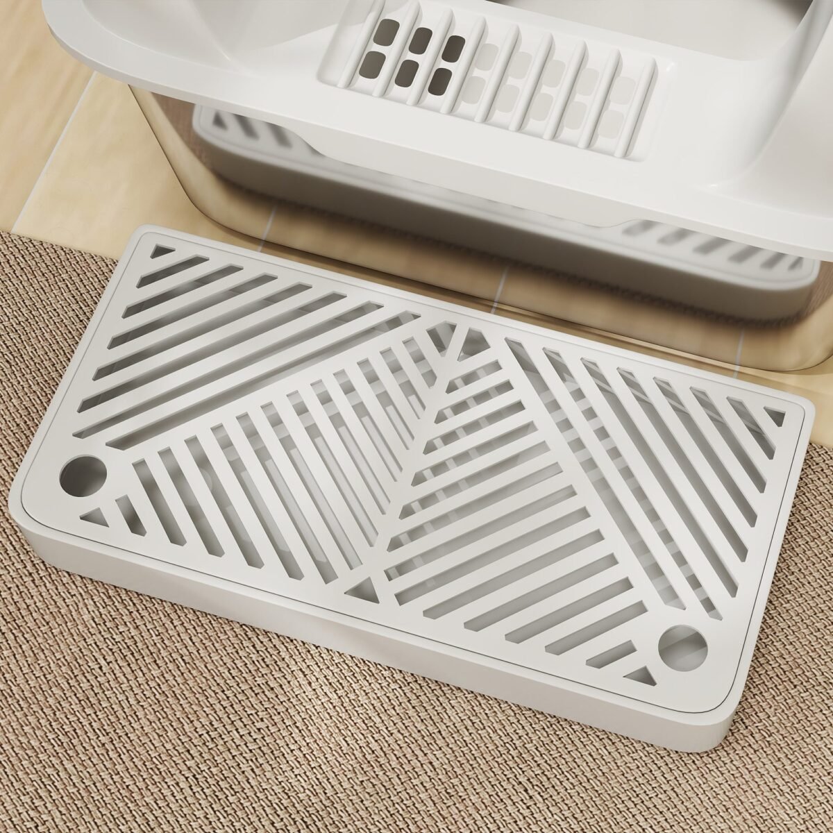 Katilų tualeto dėžė su aukštais kraštais ir laikymo vieta