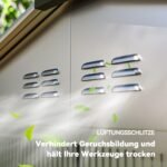 Sodo įrankių namelis su dvišlaičiu stogu ir rakinamomis stumdomomis durimis 2,43 m²