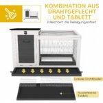 Medinė triušių triušidė su ratukais ir lauko aptvaru