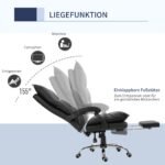 Ergonominė biuro kėdė su kojų atrama ir reguliuojamu atlošu