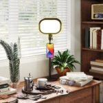 LED stalinė lempa su telefono laikikliu ir reguliuojamu aukščiu