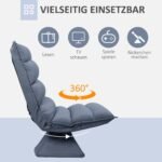 Žemas poilsio krėslas su 360° pasukimu ir reguliuojamu atlošu