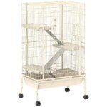 Mažų gyvūnų 4 aukštų narvas su ratukais