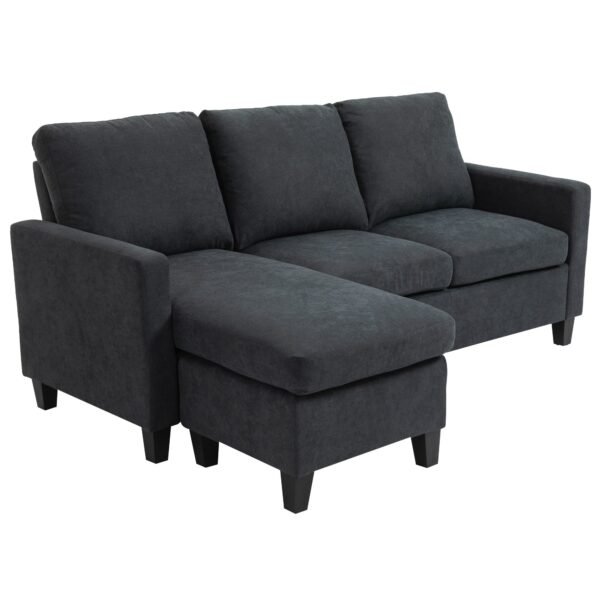 Kampinė sofa su perstatomu šezlongu