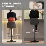 Reguliuojamo aukščio pasukamos baro kėdės (2 vnt.)