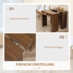 Kompaktiškas išskleidžiamas valgomojo stalas