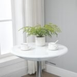 Apvalus baro stalas su reguliuojamu aukščiu ir pasukamu stalviršiu