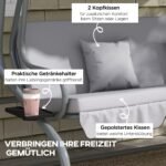 Trivietės sodo sūpuoklės su gulima funkcija ir reguliuojamu stogeliu