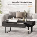 Modernus žurnalinis staliukas su stalčiumi ir atvira lentyna