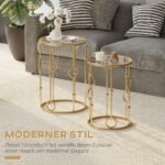 Įstumiamas kavos staliukų komplektas su rato ir rutulio formos dizainu