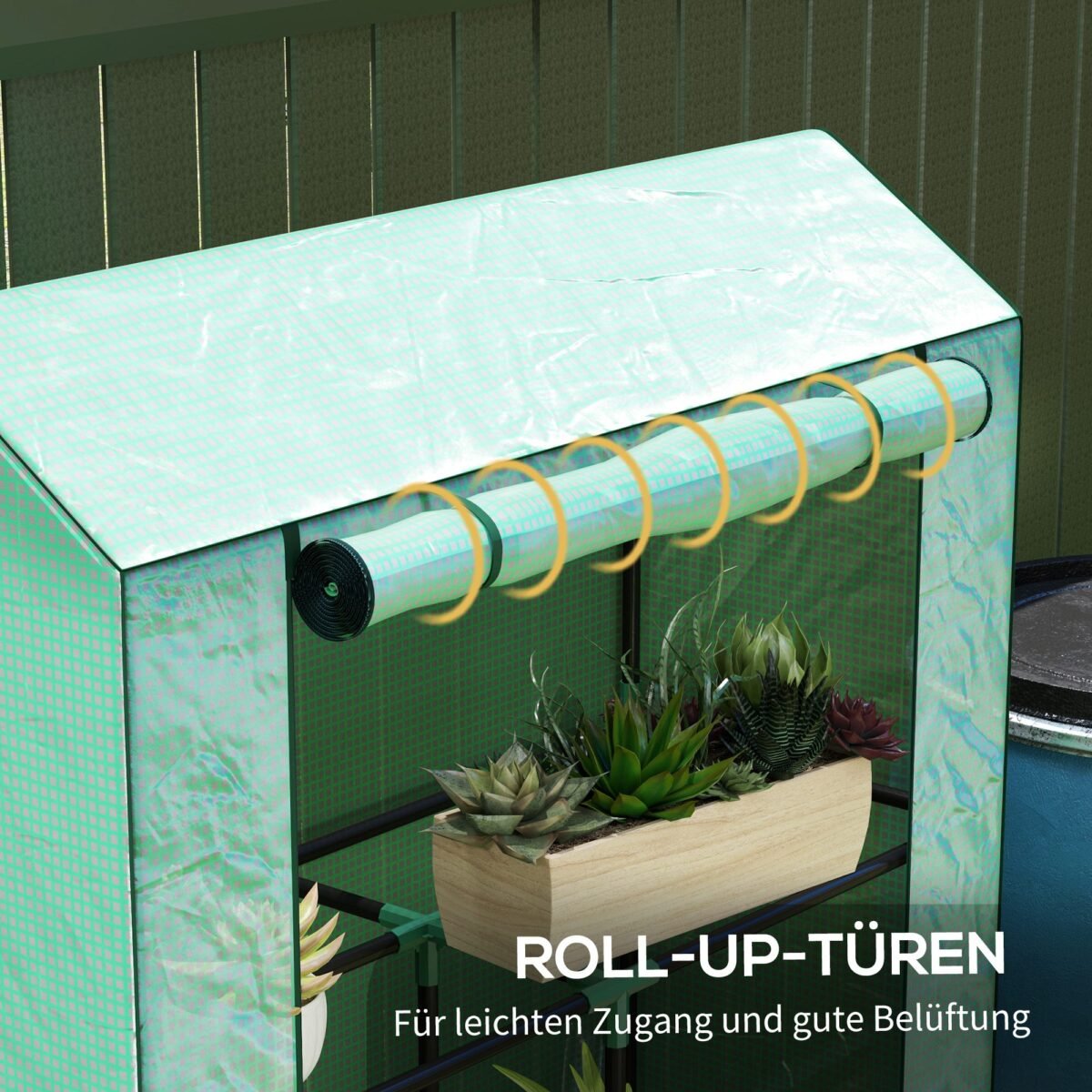 Mini šiltnamis su trijų lygių lentynomis ir UV spinduliams atspariu uždangalu