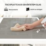 Lauko valgomojo komplektas, 5 dalių, su grūdinto stiklo stalviršiu