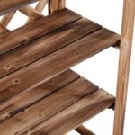 Trijų pakopų augalų lentyna iš kėnio medienos