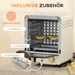 15 l talpos mini orkaitė su reguliuojamo aukščio kepimo skarda ir grotelėmis
