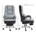 Ergonomiška biuro kėdė su atlošimo funkcija ir ištraukiama kojų atrama