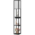 Pastatomas šviestuvas su triaukšte lentyna ir USB jungtimis