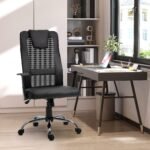Ergonomiška biuro kėdė su juosmens ir galvos atramomis ir reguliuojamu aukščiu