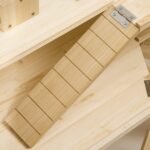 Trijų lygių graužikų namelis su išimamu padėklu