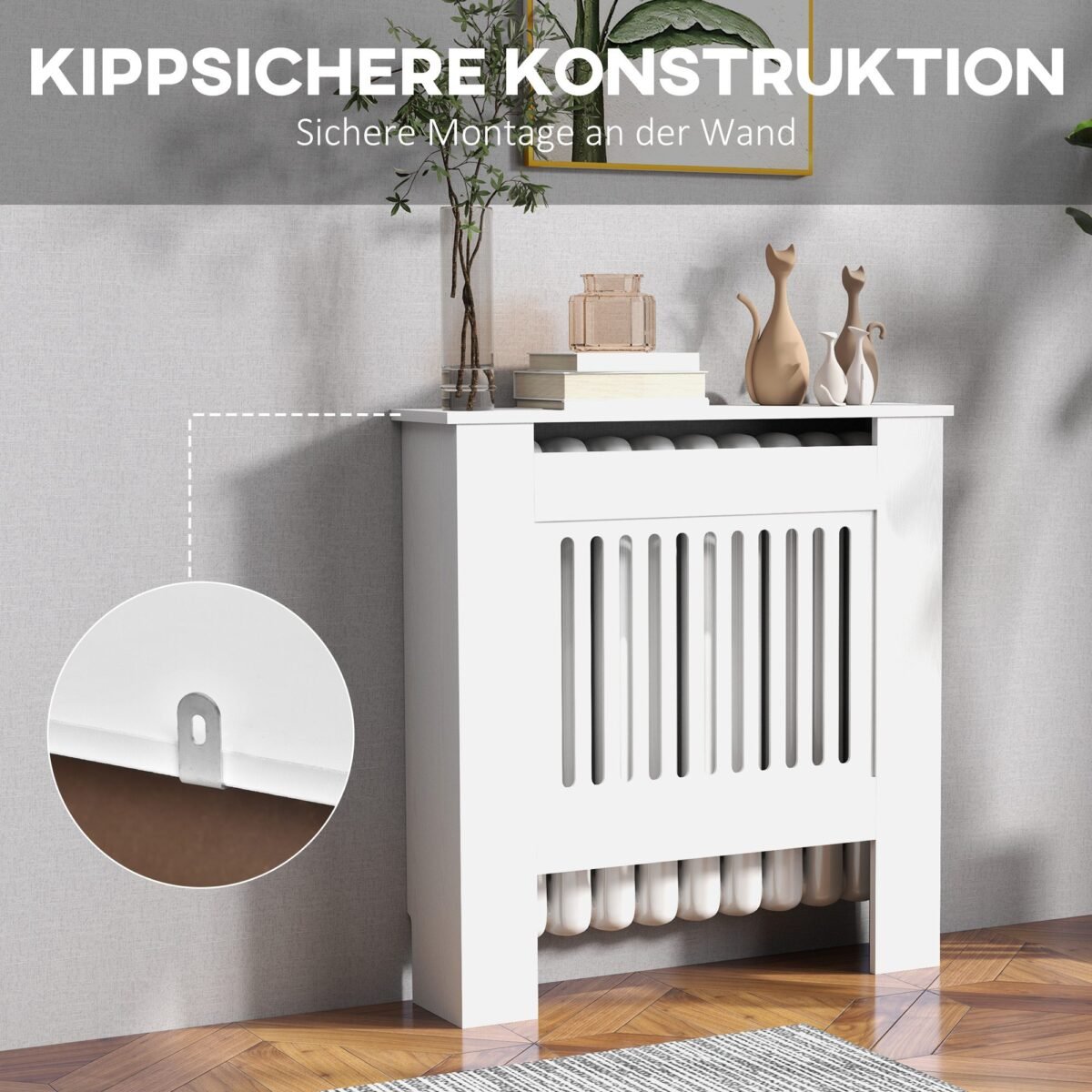 79 cm pločio radiatoriaus apdaila su viršutine lentyna