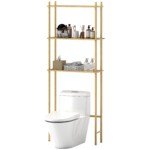 Bambukinė lentyna virš tualeto su 3 lentynomis