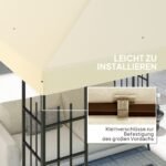 Paviljono atsarginis stogas 3 x 3 m su vandens nutekėjimo angomis ir UPF30+ apsauga