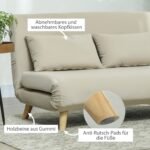 Velvetinio audinio sofa-lova su reguliuojamu atlošu ir 2 pagalvėlėmis
