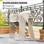 Orams atsparus sudedamas 4 dalių plastikinių sodo krėslų komplektas