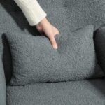 Supamasis krėslas su minkštu teddy audinio apmušalu ir juosmens pagalve