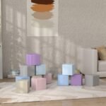 Minkšti putų kubeliai 1-3 metų vaikams, 12 vnt., 20x20x20 cm, lengvai valomi