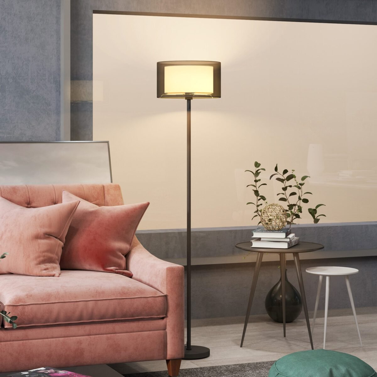 Pastatomas šviestuvas su kojiniu jungikliu