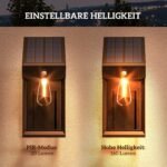 Saulės energijos lauko sieninis šviestuvas su judesio jutikliu ir reguliuojamu skydeliu