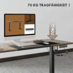 Elektrinis reguliuojamo aukščio stalas su 4 atminties nustatymais ir 4 dalių stalviršiu