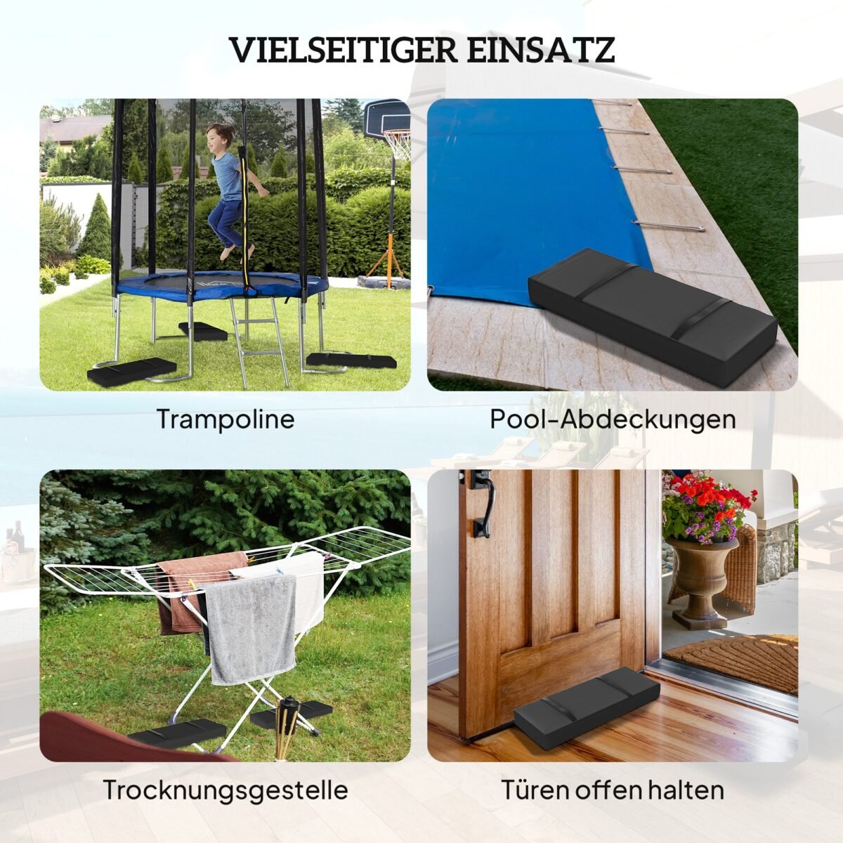 2 dalių smėlio maišų rinkinys skėčiui nuo saulės, užpildomas iki 25 kg