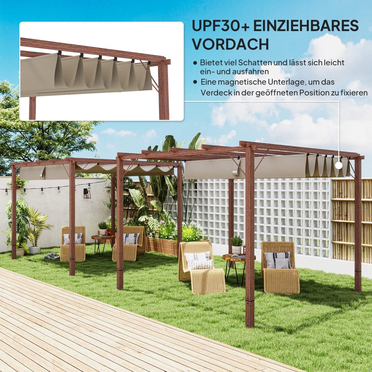Aliuminio pergola su reguliuojamu stogu 3x3 m
