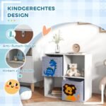 Vaikiška spintelė žaislams su stalčiais ir apsauga nuo apvirtimo