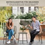 3 dalių lauko bistro komplektas su ratano pynimu ir stikliniu stalviršiu