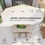 Dvigubas sodo skėtis su UV apsauga 436 x 260 cm