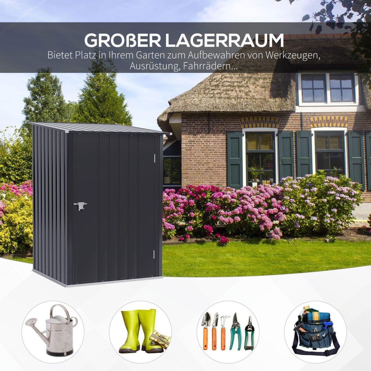 Kompaktiškas plieninis įrankių sandėliukas