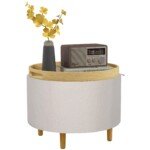 Meškučio fliso pufas su daiktadėže ir apverčiamu dangčiu-padėklu