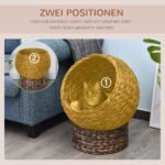 Vandens hiacinto pintas kačių krepšys su pagalvėle