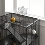 4 aukštų hamsterio narvelis su grūdinto stiklo dugnu