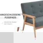 Modernaus dizaino dvivietė sofa su lininio audinio apmušalais