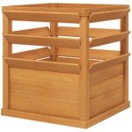 Tvirta medinė pakeliama sodo lysvė su grotelėmis vijokliniams augalams