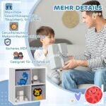 Vaikiška spintelė žaislams su stalčiais ir apsauga nuo apvirtimo