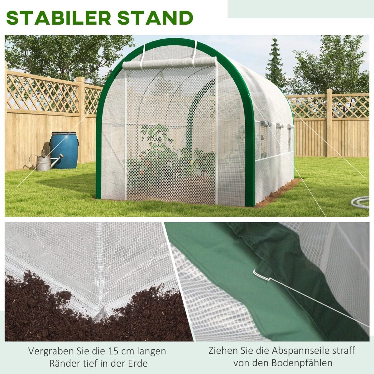 Tunelinis šiltnamis su 6 tinkleliais nuo vabzdžių