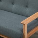 Modernaus dizaino dvivietė sofa su lininio audinio apmušalais