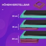 Neslystanti trijų aukščio lygių aerobikos platforma (10/15/20 cm)