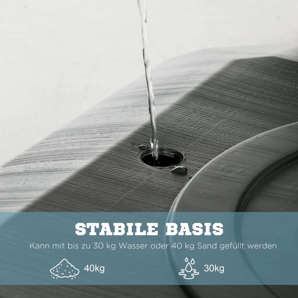 Reguliuojamo aukščio krepšinio stovas su pripildoma baze