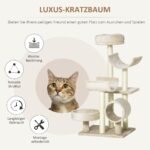 Kačių draskymo medis su tuneliu, pliušinėmis platformomis ir žaislais