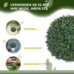 2 vnt. UV atsparių dirbtinių rutulio formos augalų rinkinys 42 cm skersmens